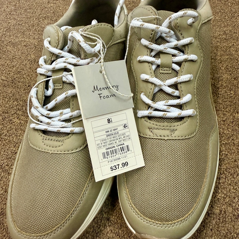 a new day Men's Casual Sneakers in Tan with White Laces